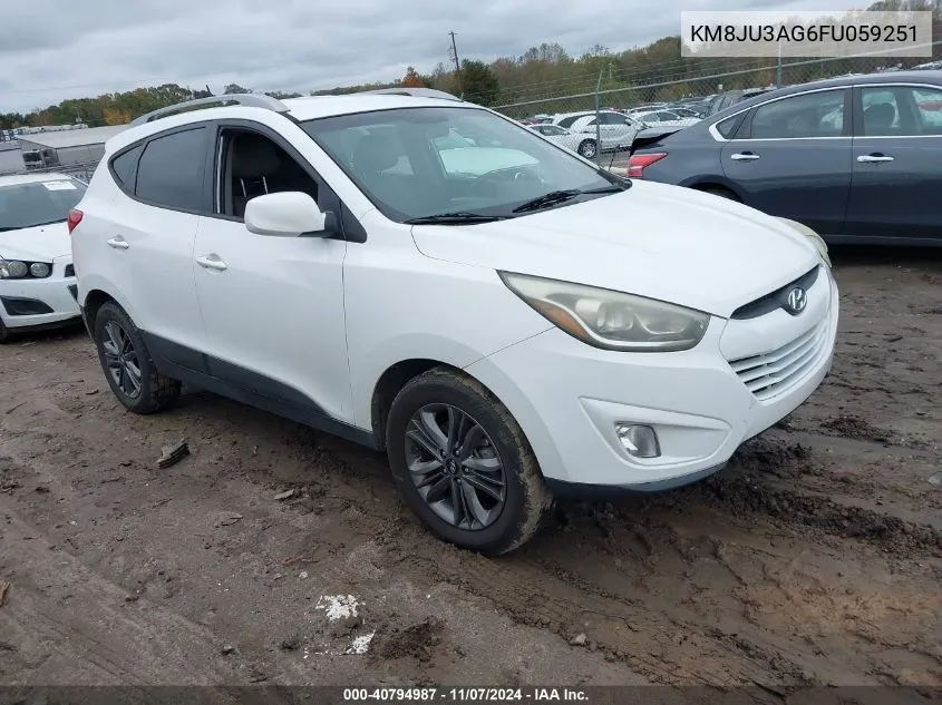 2015 Hyundai Tucson Se VIN: KM8JU3AG6FU059251 Lot: 40794987