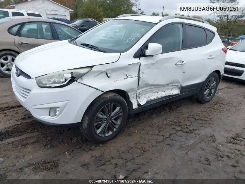 2015 Hyundai Tucson Se VIN: KM8JU3AG6FU059251 Lot: 40794987