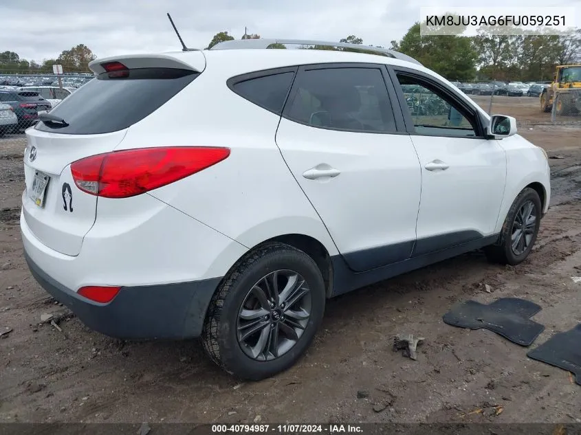 2015 Hyundai Tucson Se VIN: KM8JU3AG6FU059251 Lot: 40794987