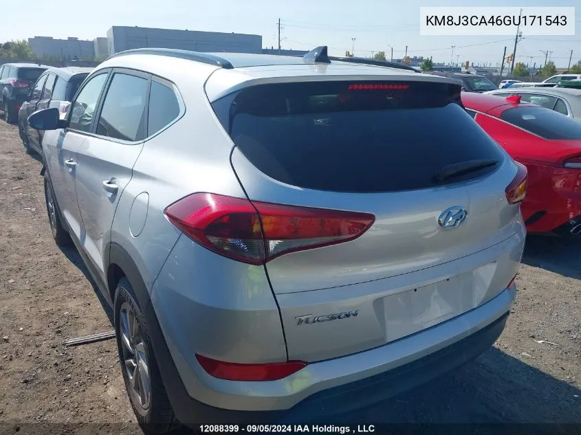 2016 Hyundai Tucson Luxury VIN: KM8J3CA46GU171543 Lot: 12088399