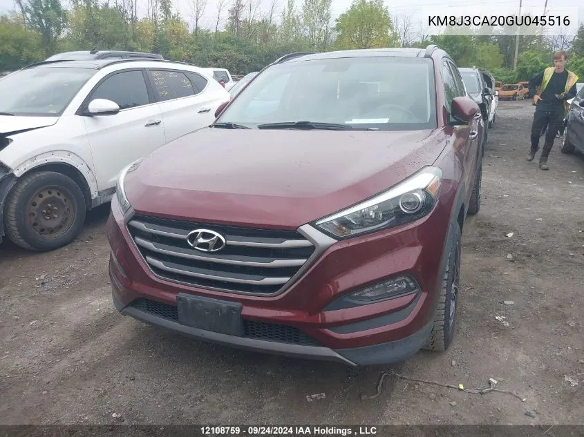 2016 Hyundai Tucson Limited VIN: KM8J3CA20GU045516 Lot: 12108759