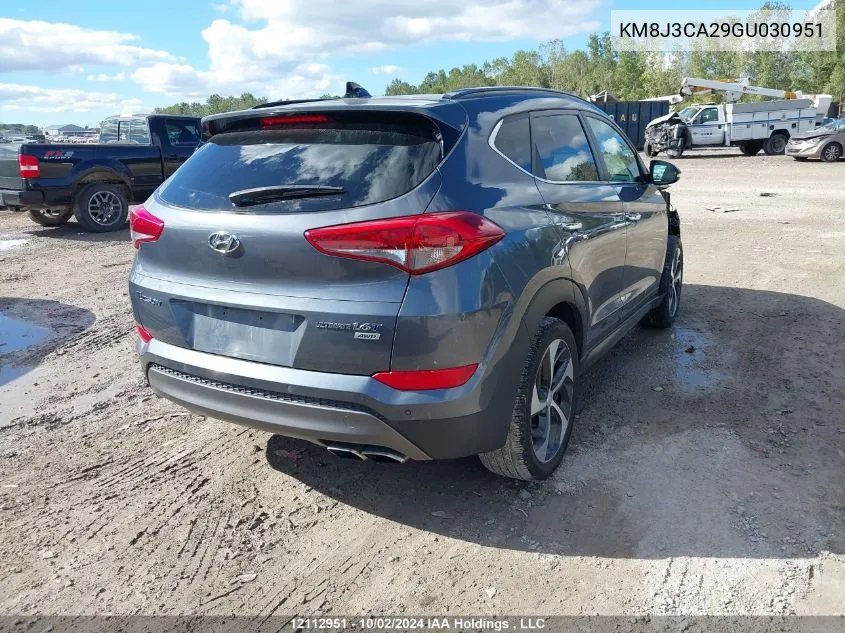 2016 Hyundai Tucson Limited/Sport And Eco/Se VIN: KM8J3CA29GU030951 Lot: 12112951