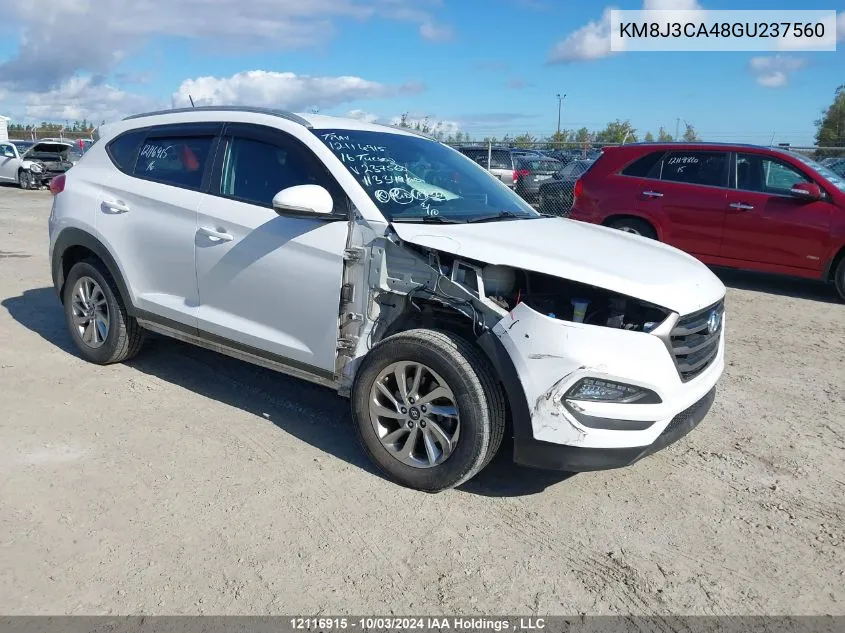 2016 Hyundai Tucson Limited/Sport And Eco/Se VIN: KM8J3CA48GU237560 Lot: 12116915