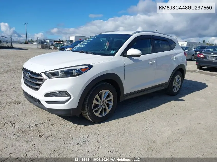 2016 Hyundai Tucson Limited/Sport And Eco/Se VIN: KM8J3CA48GU237560 Lot: 12116915