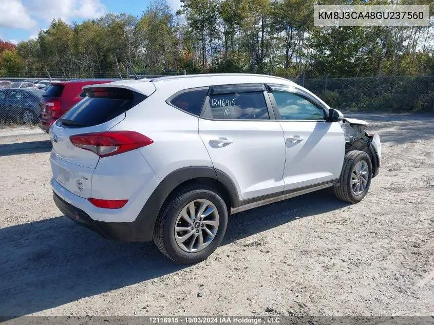 2016 Hyundai Tucson Limited/Sport And Eco/Se VIN: KM8J3CA48GU237560 Lot: 12116915