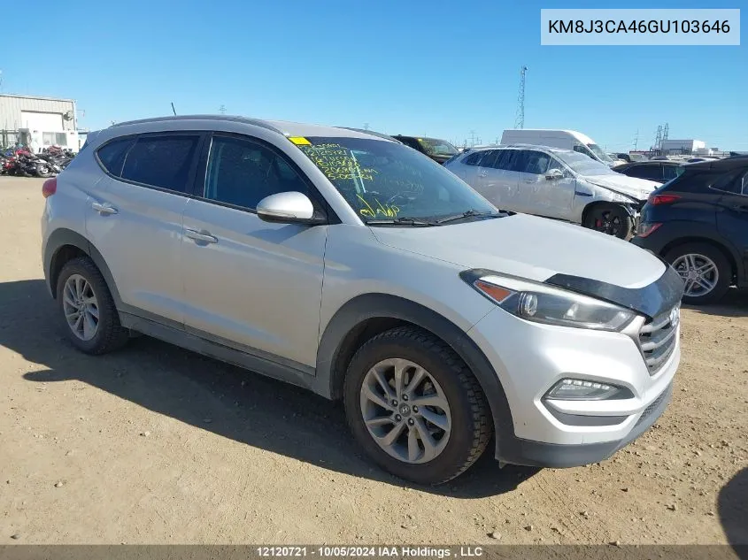 2016 Hyundai Tucson Limited/Sport And Eco/Se VIN: KM8J3CA46GU103646 Lot: 12120721