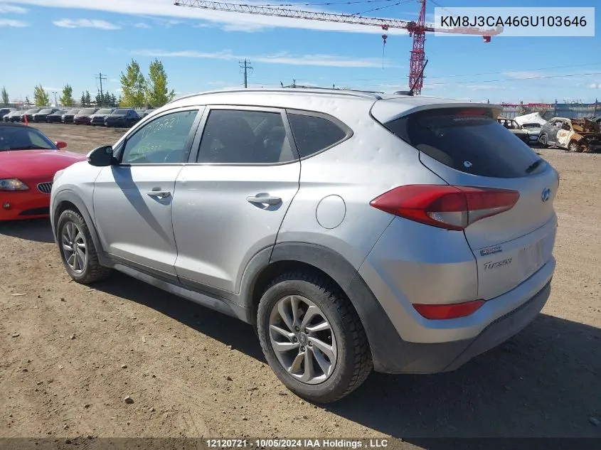 2016 Hyundai Tucson Limited/Sport And Eco/Se VIN: KM8J3CA46GU103646 Lot: 12120721