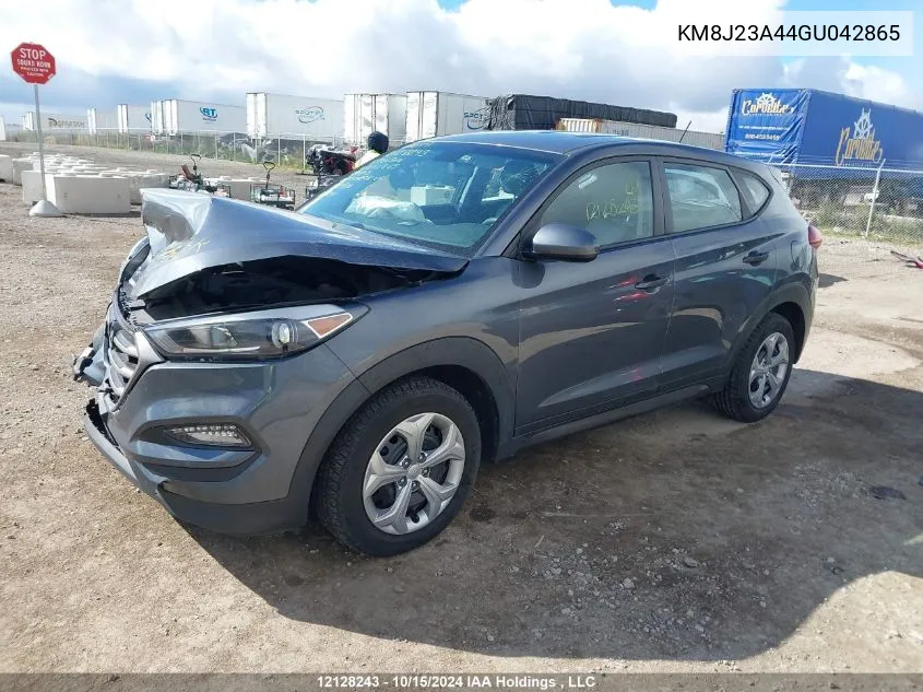 2016 Hyundai Tucson VIN: KM8J23A44GU042865 Lot: 12128243