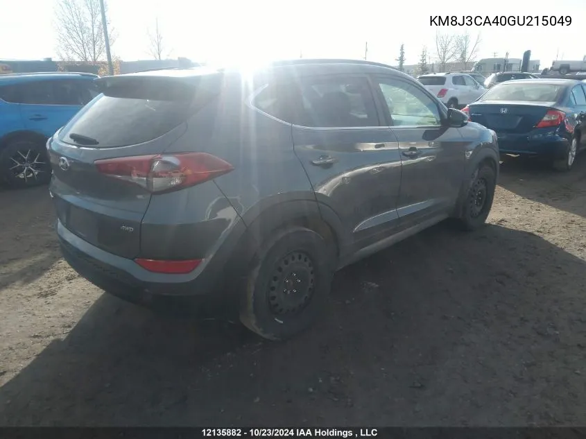 2016 Hyundai Tucson Limited/Sport And Eco/Se VIN: KM8J3CA40GU215049 Lot: 12135882