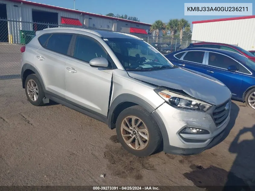 2016 Hyundai Tucson Se VIN: KM8J33A40GU236211 Lot: 39273391