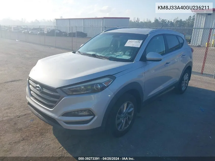 2016 Hyundai Tucson Se VIN: KM8J33A40GU236211 Lot: 39273391