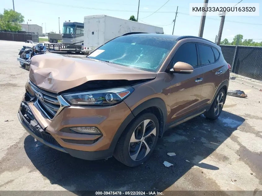 2016 Hyundai Tucson Limited VIN: KM8J33A20GU163520 Lot: 39475478