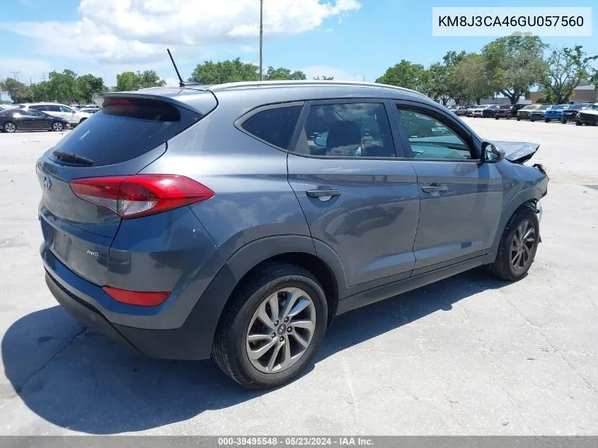 2016 Hyundai Tucson Se VIN: KM8J3CA46GU057560 Lot: 39495548