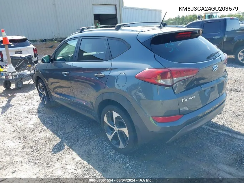 2016 Hyundai Tucson Sport VIN: KM8J3CA24GU203579 Lot: 39561554