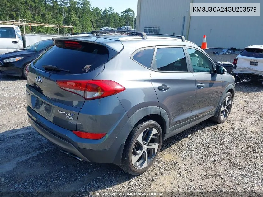 2016 Hyundai Tucson Sport VIN: KM8J3CA24GU203579 Lot: 39561554