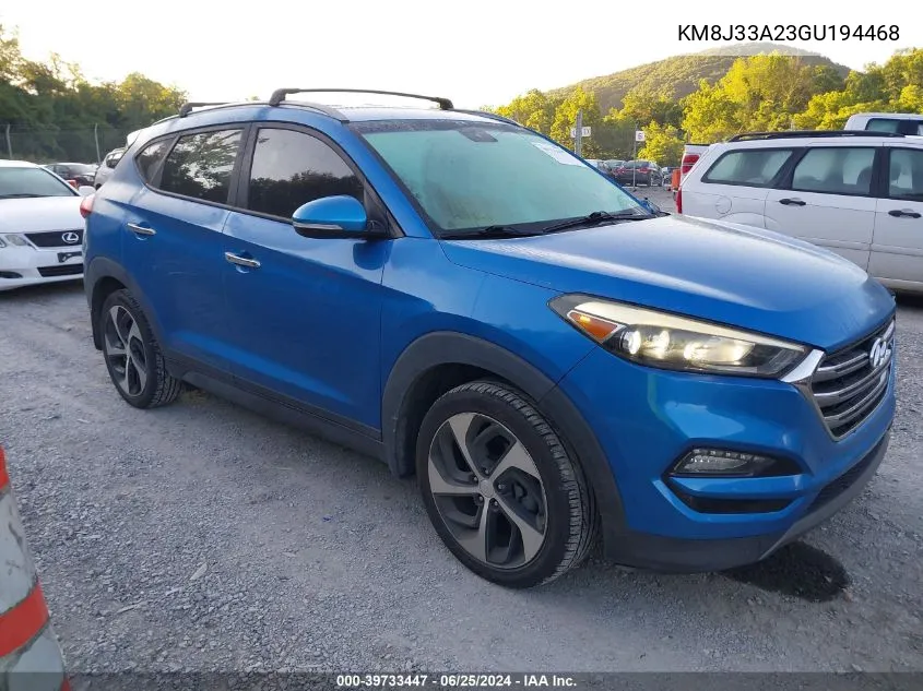 2016 Hyundai Tucson Limited VIN: KM8J33A23GU194468 Lot: 39733447