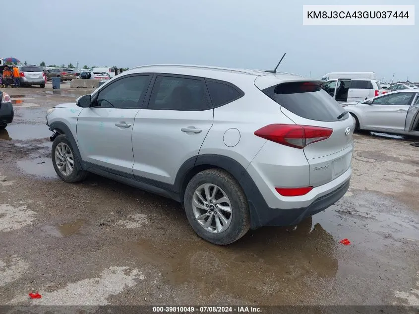 2016 Hyundai Tucson Se VIN: KM8J3CA43GU037444 Lot: 39810049