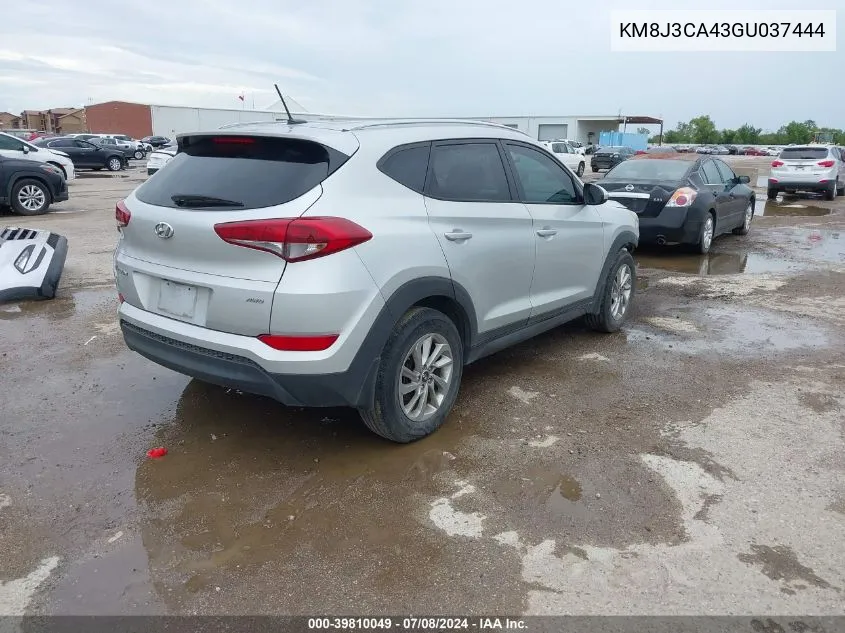 2016 Hyundai Tucson Se VIN: KM8J3CA43GU037444 Lot: 39810049