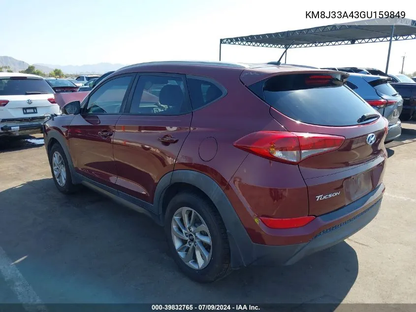 2016 Hyundai Tucson Se VIN: KM8J33A43GU159849 Lot: 39832765