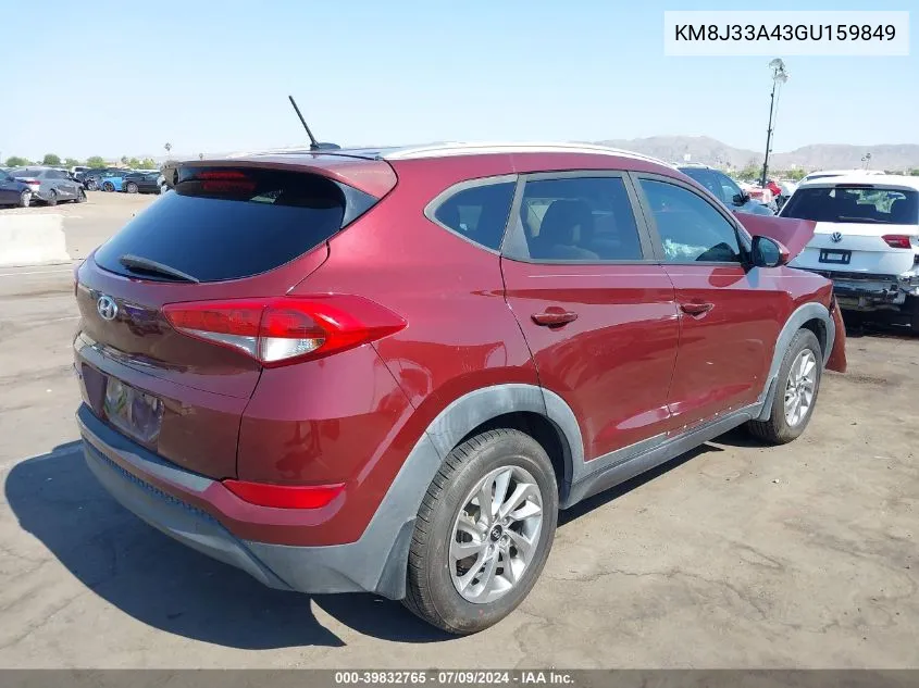 2016 Hyundai Tucson Se VIN: KM8J33A43GU159849 Lot: 39832765