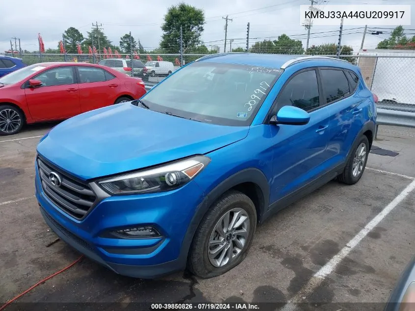 2016 Hyundai Tucson Se VIN: KM8J33A44GU209917 Lot: 39850826