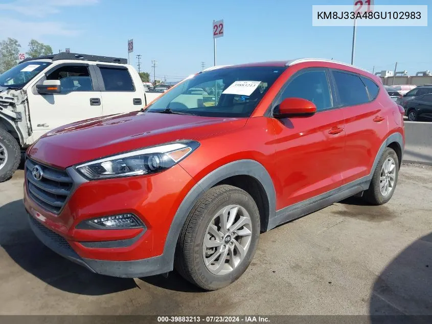 2016 Hyundai Tucson Se VIN: KM8J33A48GU102983 Lot: 39883213