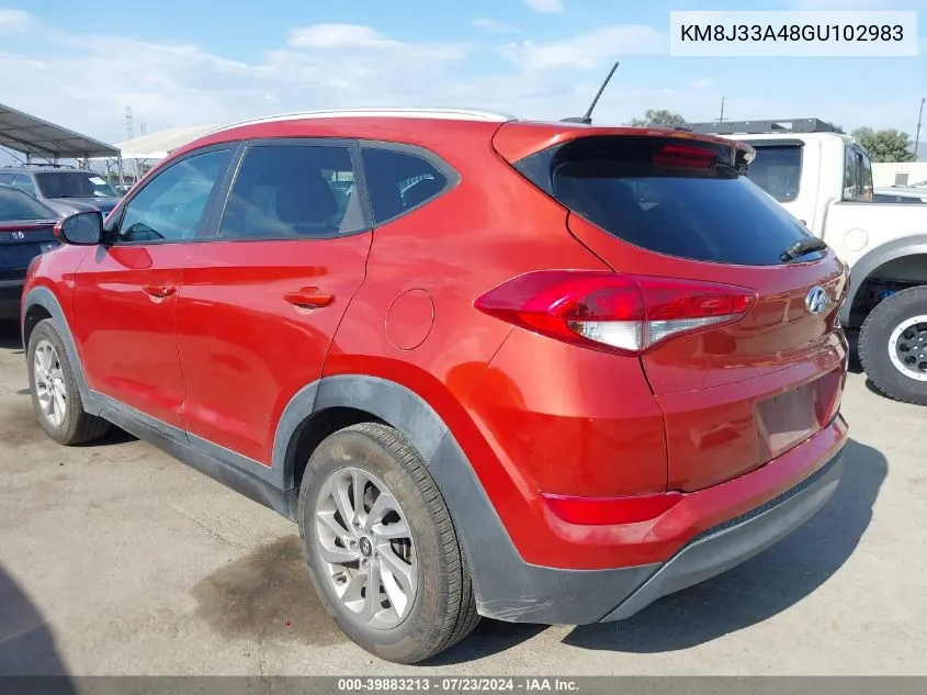 2016 Hyundai Tucson Se VIN: KM8J33A48GU102983 Lot: 39883213