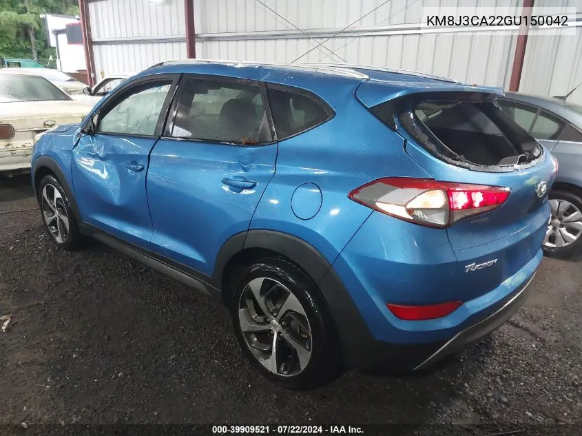 2016 Hyundai Tucson Sport VIN: KM8J3CA22GU150042 Lot: 39909521