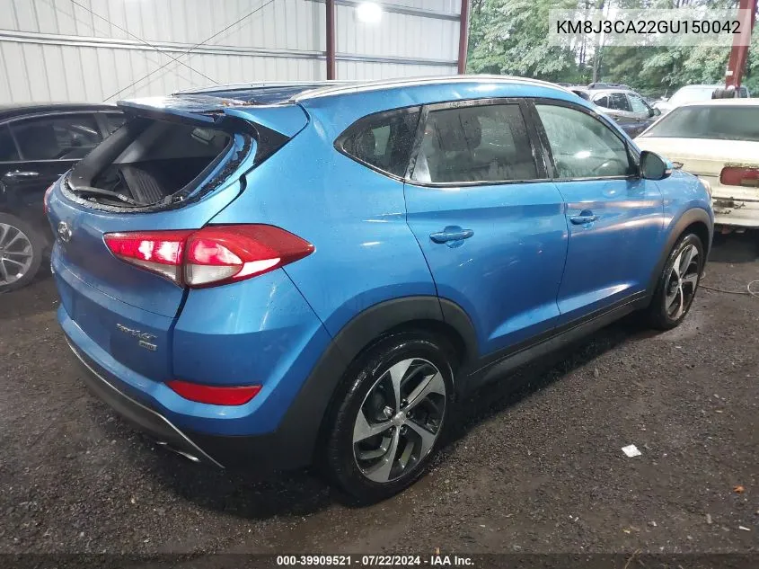 2016 Hyundai Tucson Sport VIN: KM8J3CA22GU150042 Lot: 39909521