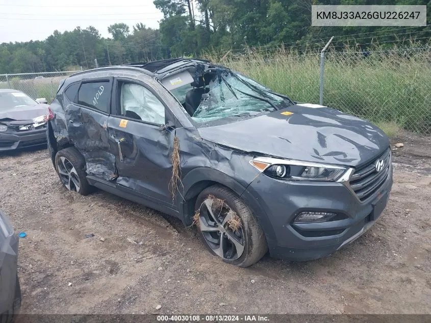 2016 Hyundai Tucson Limited VIN: KM8J33A26GU226247 Lot: 40030108