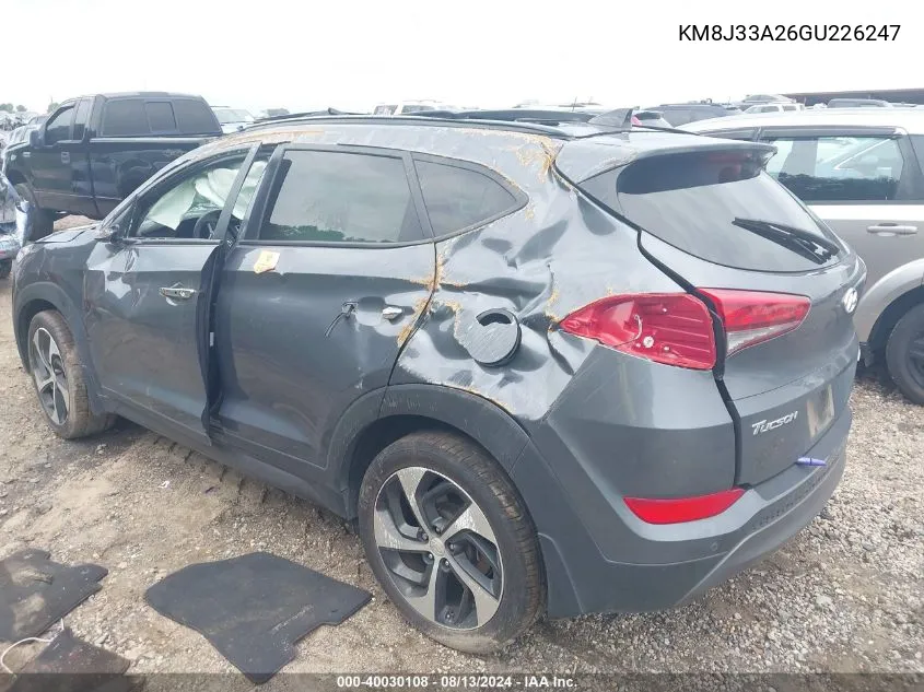 2016 Hyundai Tucson Limited VIN: KM8J33A26GU226247 Lot: 40030108