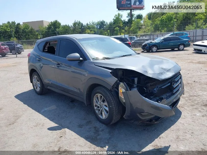 2016 Hyundai Tucson Se VIN: KM8J23A45GU042065 Lot: 40049329