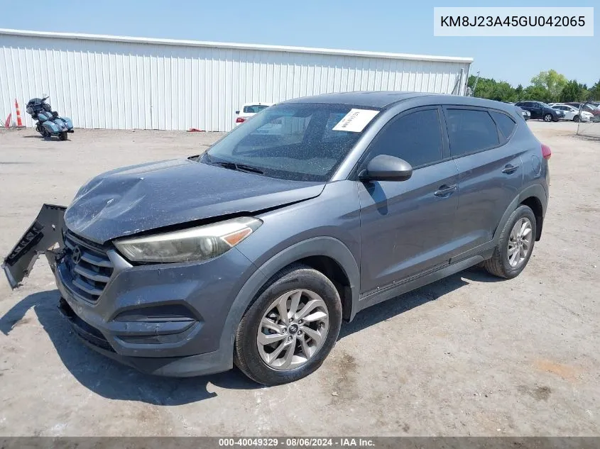 2016 Hyundai Tucson Se VIN: KM8J23A45GU042065 Lot: 40049329