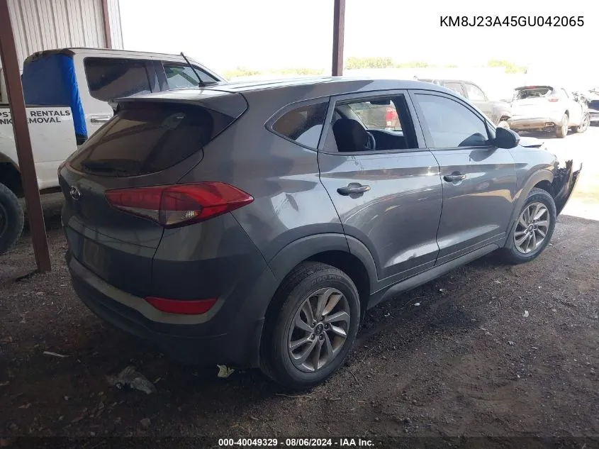 2016 Hyundai Tucson Se VIN: KM8J23A45GU042065 Lot: 40049329