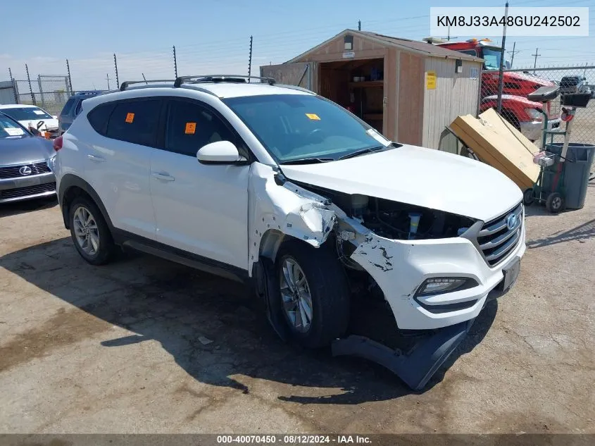 2016 Hyundai Tucson Se VIN: KM8J33A48GU242502 Lot: 40070450