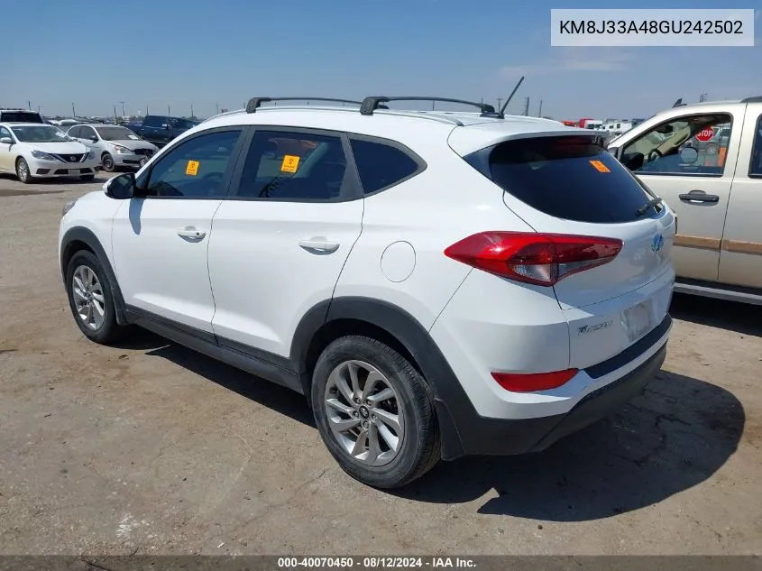 2016 Hyundai Tucson Se VIN: KM8J33A48GU242502 Lot: 40070450