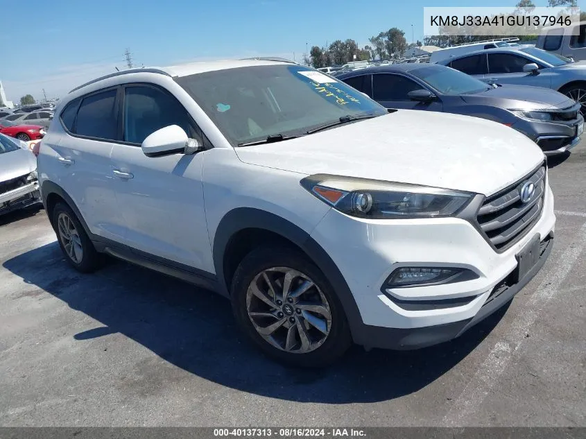 2016 Hyundai Tucson Se VIN: KM8J33A41GU137946 Lot: 40137313