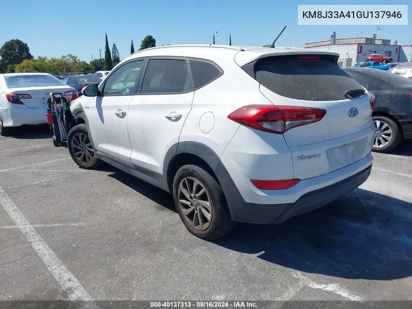 2016 Hyundai Tucson Se VIN: KM8J33A41GU137946 Lot: 40137313