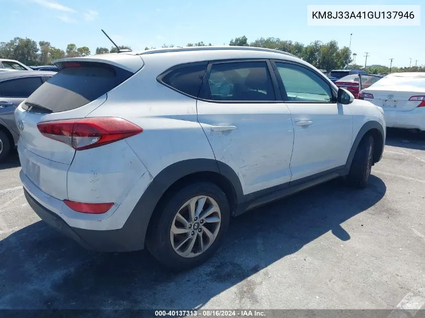 2016 Hyundai Tucson Se VIN: KM8J33A41GU137946 Lot: 40137313