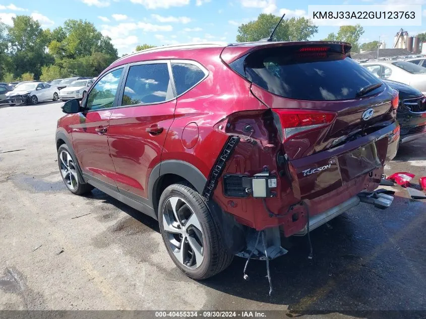 2016 Hyundai Tucson Sport VIN: KM8J33A22GU123763 Lot: 40455334