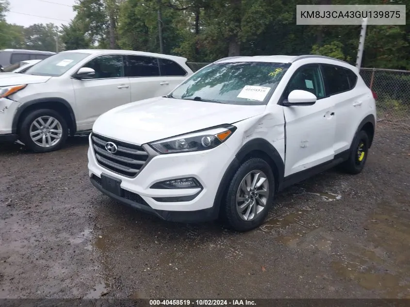 2016 Hyundai Tucson Se VIN: KM8J3CA43GU139875 Lot: 40458519