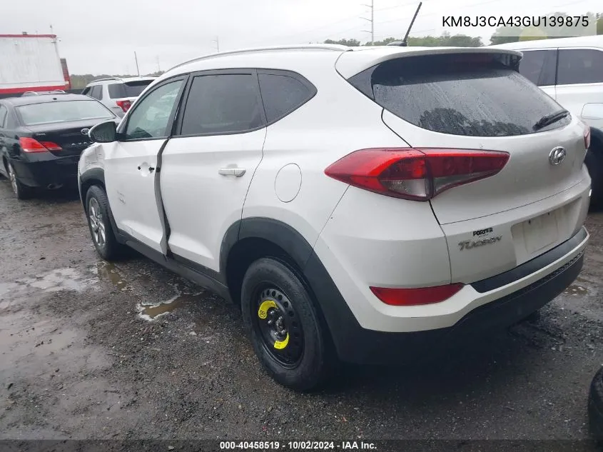 2016 Hyundai Tucson Se VIN: KM8J3CA43GU139875 Lot: 40458519