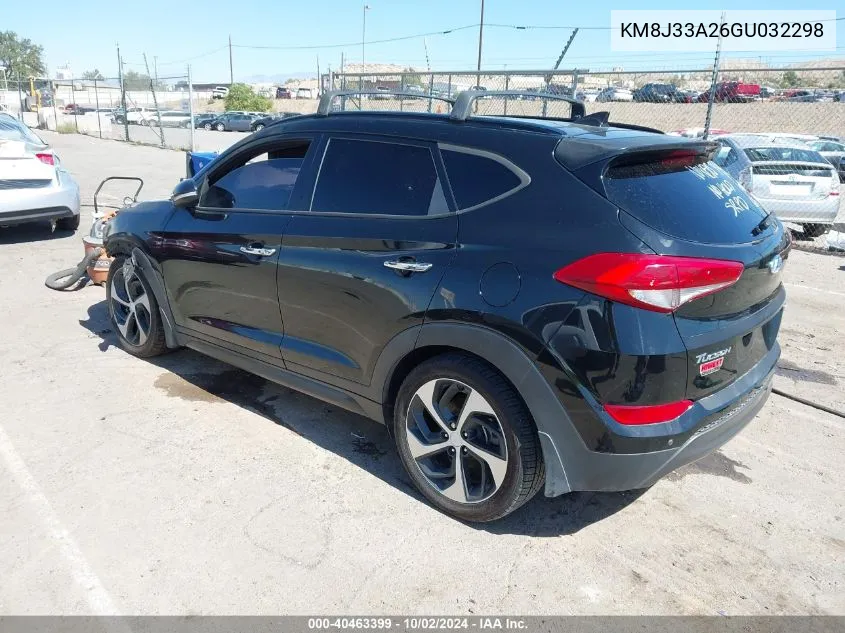 2016 Hyundai Tucson Limited VIN: KM8J33A26GU032298 Lot: 40463399