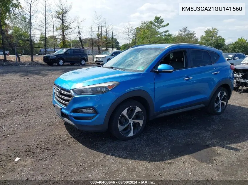 2016 Hyundai Tucson Limited VIN: KM8J3CA21GU141560 Lot: 40468646