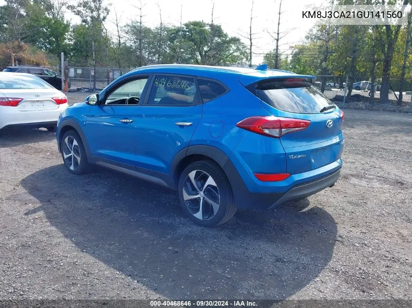 2016 Hyundai Tucson Limited VIN: KM8J3CA21GU141560 Lot: 40468646