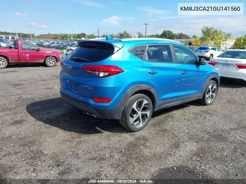 2016 Hyundai Tucson Limited VIN: KM8J3CA21GU141560 Lot: 40468646