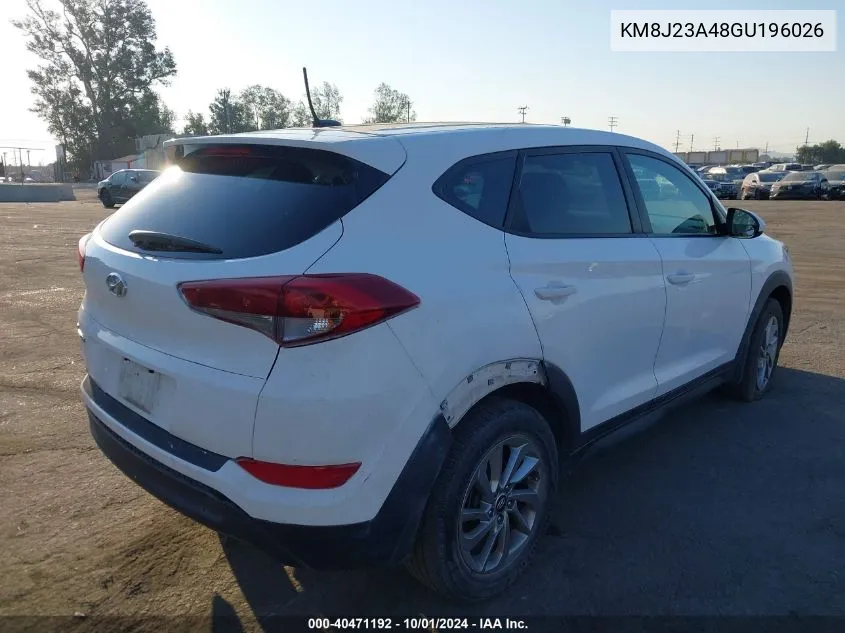 2016 Hyundai Tucson Se VIN: KM8J23A48GU196026 Lot: 40471192