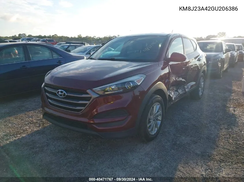 2016 Hyundai Tucson Se VIN: KM8J23A42GU206386 Lot: 40471767