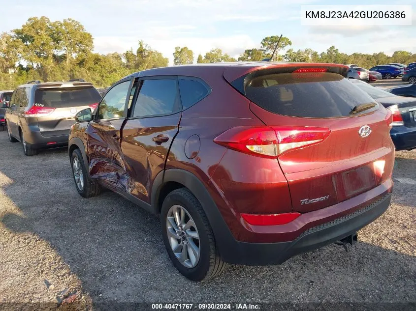 2016 Hyundai Tucson Se VIN: KM8J23A42GU206386 Lot: 40471767