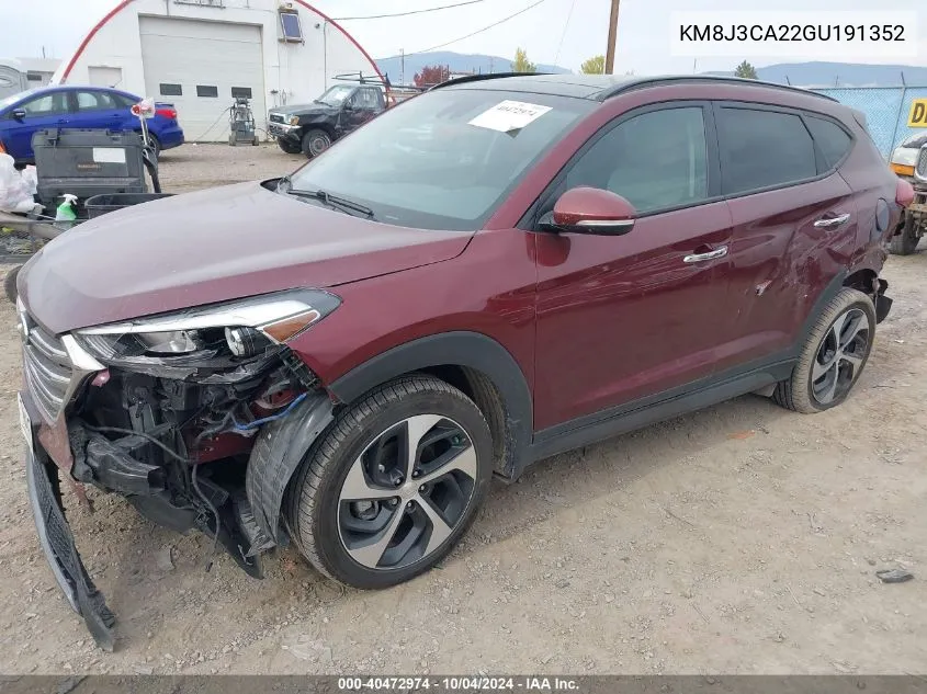 2016 Hyundai Tucson Limited VIN: KM8J3CA22GU191352 Lot: 40472974